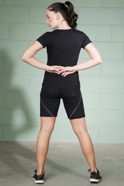 Shyaway Black Grey Solid Half Sleeve Shorts Set -Shyaway shyss020 blackbeauty 3