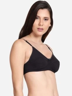 Shyle Black Non Padded Seamed Solid Casual Bra -Shyaway side 1 8