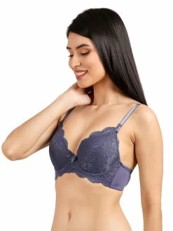 Susie Smokey Plum Front Lace Padded Wired Bra 8 Susie Smokey Plum Front Lace Padded Wired Bra -Shyaway side 29