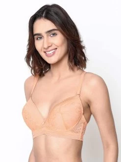 Susie Light Orange Lace Bridal Bra With Detachable Straps 9 Susie Light Orange Lace Bridal Bra With Detachable Straps -Shyaway side 31