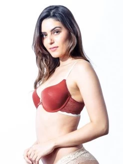 Susie Rust Lace Winged Underwired T-Shirt Bra -Shyaway side 45