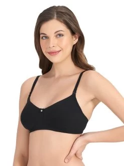 Amante Black Moulded Non Padded Wirefree Everyday Bra 8 Amante Black Moulded Non Padded Wirefree Everyday Bra -Shyaway side 5