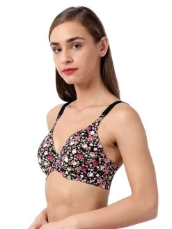 Shyaway HANA Black Ditsy Print Seamless T-Shirt Bra -Shyaway side 55 1