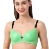 Susie Light Green Contrast Strap Full Lace Wirefree Bra