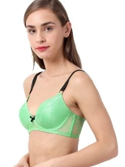 Susie Light Green Contrast Strap Full Lace Wirefree Bra 9 Susie Light Green Contrast Strap Full Lace Wirefree Bra -Shyaway sk004 lightgreen 02