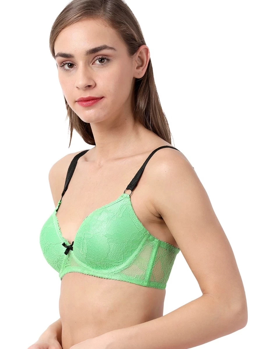 Susie Light Green Contrast Strap Full Lace Wirefree Bra 5 Susie Light Green Contrast Strap Full Lace Wirefree Bra - Image 3