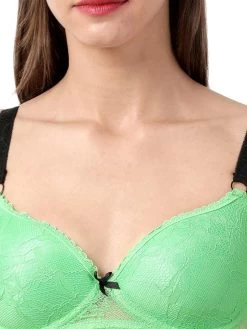 Susie Light Green Contrast Strap Full Lace Wirefree Bra 10 Susie Light Green Contrast Strap Full Lace Wirefree Bra -Shyaway sk004 lightgreen 04