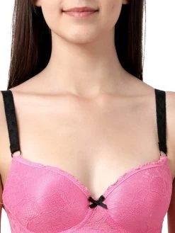 Susie Milkshake Contrast Strap Full Lace Wirefree Bra -Shyaway sk004 milkshake 04