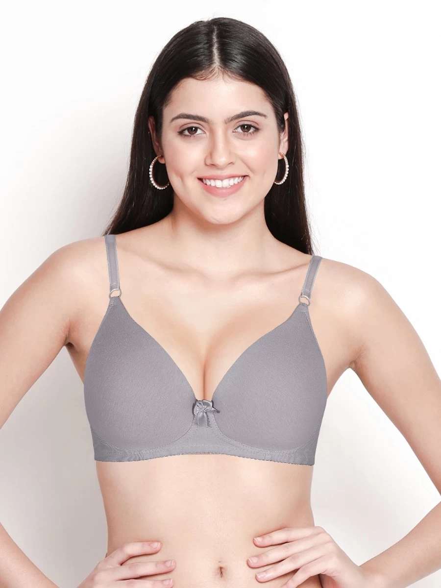 Susie Wind Chime Grey Everyday Cotton Padded Wirefree T-shirt Bra 3 Susie Wind Chime Grey Everyday Cotton Padded Wirefree T-shirt Bra