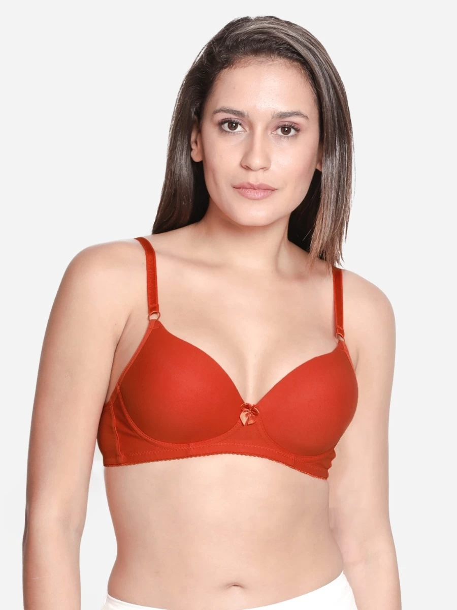 Susie Orange Everyday Cotton Padded Wirefree T-shirt Bra 3 Susie Orange Everyday Cotton Padded Wirefree T-shirt Bra
