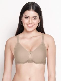 Susie Wheat Skin Side Encircled 3/4th Coverage Everyday Bra 10 Susie Wheat Skin Side Encircled 3/4th Coverage Everyday Bra -Shyaway sli1002 wheatskin front