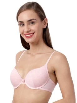 Susie Baby Pink Melange Moulded Underwired Everyday Bra -Shyaway sq1006 babypink 02