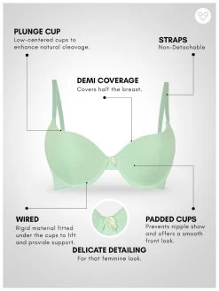 Susie Mint Green Melange Padded Wired T Shirt Bra -Shyaway sq10073 mintgreenmelange 05