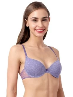 Susie Purple Melange Padded Wired T Shirt Bra -Shyaway sq10074 purplemelange 02