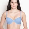 Susie Powder Blue Melange Padded Wired T Shirt Bra -Shyaway sq10075 powderbluemelange 01