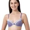 Susie Purple Melange Lace Neckline Padded Wired T Shirt Bra -Shyaway sq10084 purplemelange 01
