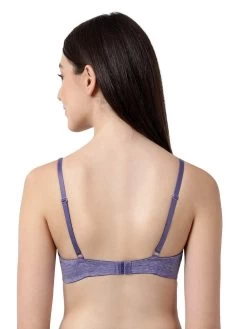 Susie Purple Melange Lace Neckline Padded Wired T Shirt Bra -Shyaway sq10084 purplemelange 03