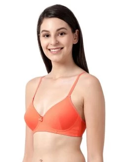 Susie Orange All Day Comfort Padded Everyday Bra -Shyaway sq1012 orange 02