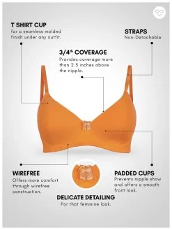 Susie Gold Yellow All Day Comfort Padded Everyday Bra -Shyaway sq1015 goldyellow 5