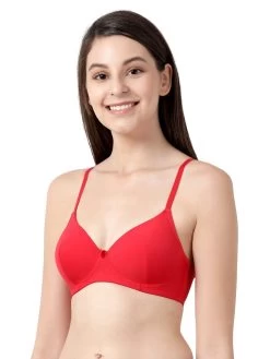 Susie Red All Day Comfort Padded Everyday Bra -Shyaway sq1018 red 02
