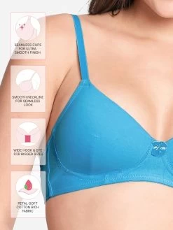 Susie Sky Blue Casual Padded Everyday Bra -Shyaway sq1095 skyblue fea