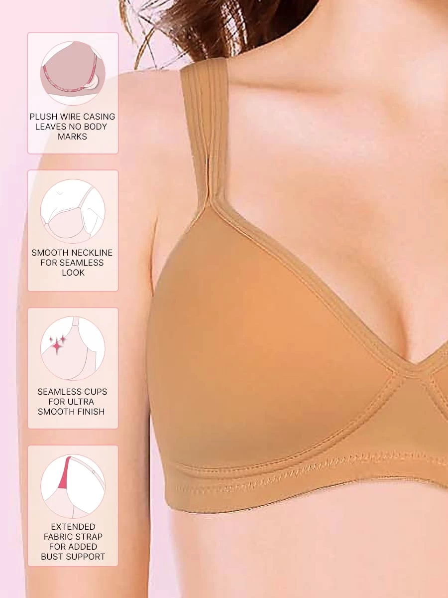 Taabu Buff Skin Everyday Broad Strap Padded Wirefree Bra 4 Taabu Buff Skin Everyday Broad Strap Padded Wirefree Bra - Image 2