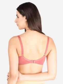 Taabu Shell Pink Side Lace Padded Wirefree Tshirt Bra -Shyaway st004 shellpink back
