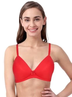 Taabu Lava Red Everyday Padded Wirefree Full Cup T-shirt Bra