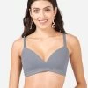 Taabu Monument Grey Padded Lace Trim Full Coverage Bra