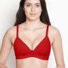 Taabu Lava Red Lace Cup Padded Wirefree Bra -Shyaway st014 lavared