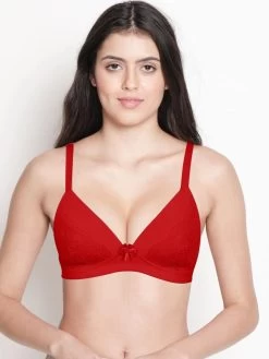 Taabu Lava Red Lace Cup Padded Wirefree Bra
