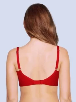 Taabu Lava Red Lace Cup Padded Wirefree Bra -Shyaway st014 lavared b