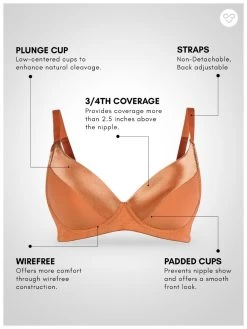 Taabu Coral Reef Satin Cup Padded Wirefree Plunge Bra 8 Taabu Coral Reef Satin Cup Padded Wirefree Plunge Bra -Shyaway st017 coralreef 5