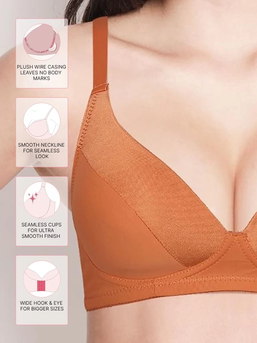 Taabu Coral Reef Satin Cup Padded Wirefree Plunge Bra 4 Taabu Coral Reef Satin Cup Padded Wirefree Plunge Bra - Image 2