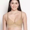 Taabu Buff Skin Padded Wirefree Bottom Lace Plunge Bra