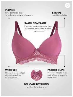 Taabu Dusky Orchid Padded Wirefree Bottom Lace Plunge Bra 8 Taabu Dusky Orchid Padded Wirefree Bottom Lace Plunge Bra -Shyaway st018 duskyorchid 05