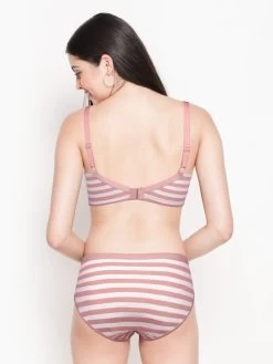 Taabu Ballet Pink Stripe Cotton Lingerie Set 7 Taabu Ballet Pink Stripe Cotton Lingerie Set -Shyaway stls021 balletslipper back 1 1