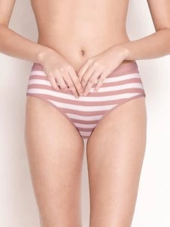 Taabu Ballet Pink Low Waist Striped Bikini Panty