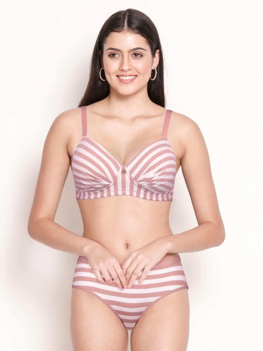 Taabu Ballet Pink Stripe Cotton Lingerie Set 4 Taabu Ballet Pink Stripe Cotton Lingerie Set - Image 2
