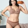 Taabu Cinnamon Brown Stripe Cotton Lingerie Set