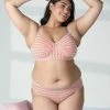 Taabu Salmon Peach Stripe Cotton Lingerie Set 2 Taabu Salmon Peach Stripe Cotton Lingerie Set -Shyaway stls021 salmonpeach