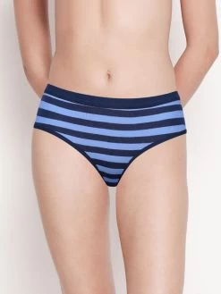 Taabu Azurine Blue Low Waist Striped Bikini Panty