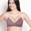Susie Mauve Maple Leaf Printed Everyday Bra -Shyaway su071 mauve 01