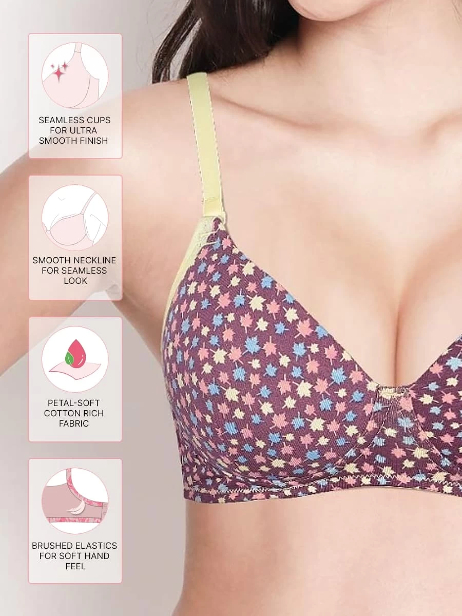 Susie Mauve Maple Leaf Printed Everyday Bra 4 Susie Mauve Maple Leaf Printed Everyday Bra - Image 2
