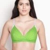 Susie Harlequin Green Printed Cotton Padded Everyday Bra -Shyaway su079 harlequingreen 01