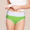 Susie Harlequin Green Geometric Floral Print Cotton High Waist Hipster Panty -Shyaway su079p harlequingreen 01