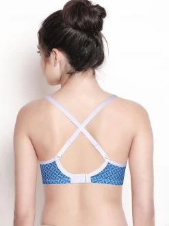 Susie Blue Printed Cotton Padded Everyday Bra 9 Susie Blue Printed Cotton Padded Everyday Bra -Shyaway su080 blue 03