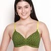 Susie Army Green Floral Printed Cotton Padded Bra