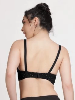 Susie BlackBeauty Blue Polka Printed 3/4th Coverage Bra -Shyaway su172 bluedot back