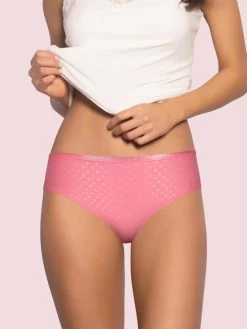 Susie Candy Pink Jacquard Cotton Bikini Panty